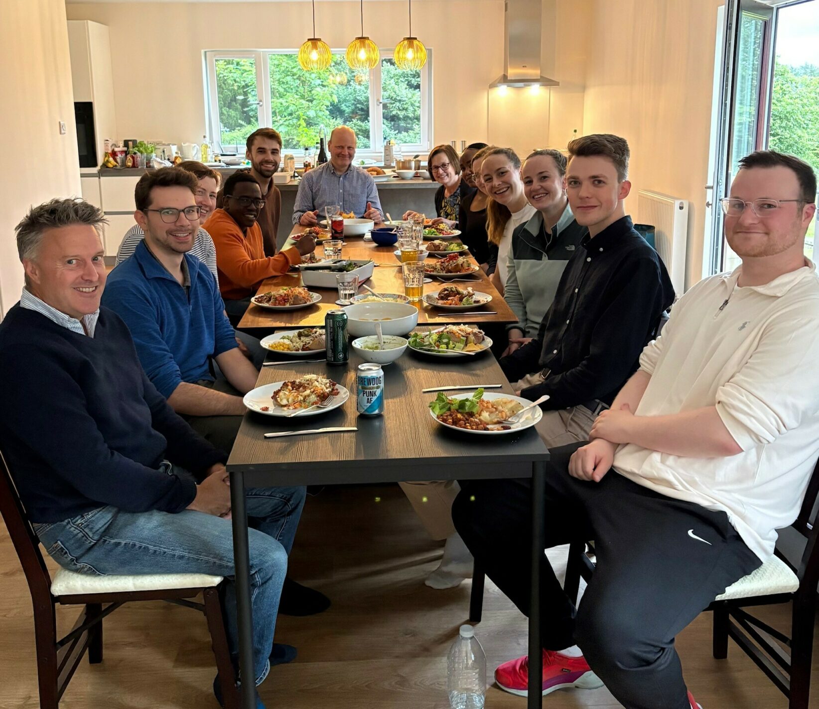 Team dinner during one of our monthly in-person get togethers